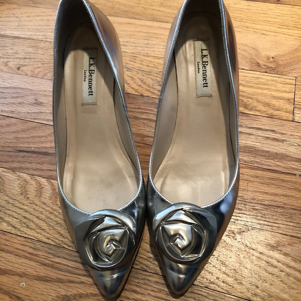 LK Bennett Patent low Wedge - size 36